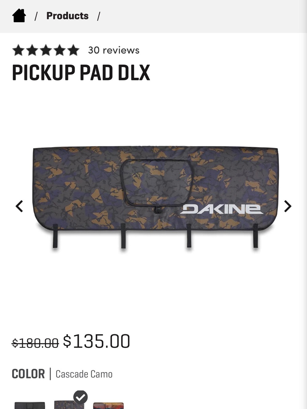 Dakine Gray and White Camo pick up pad.  Size small